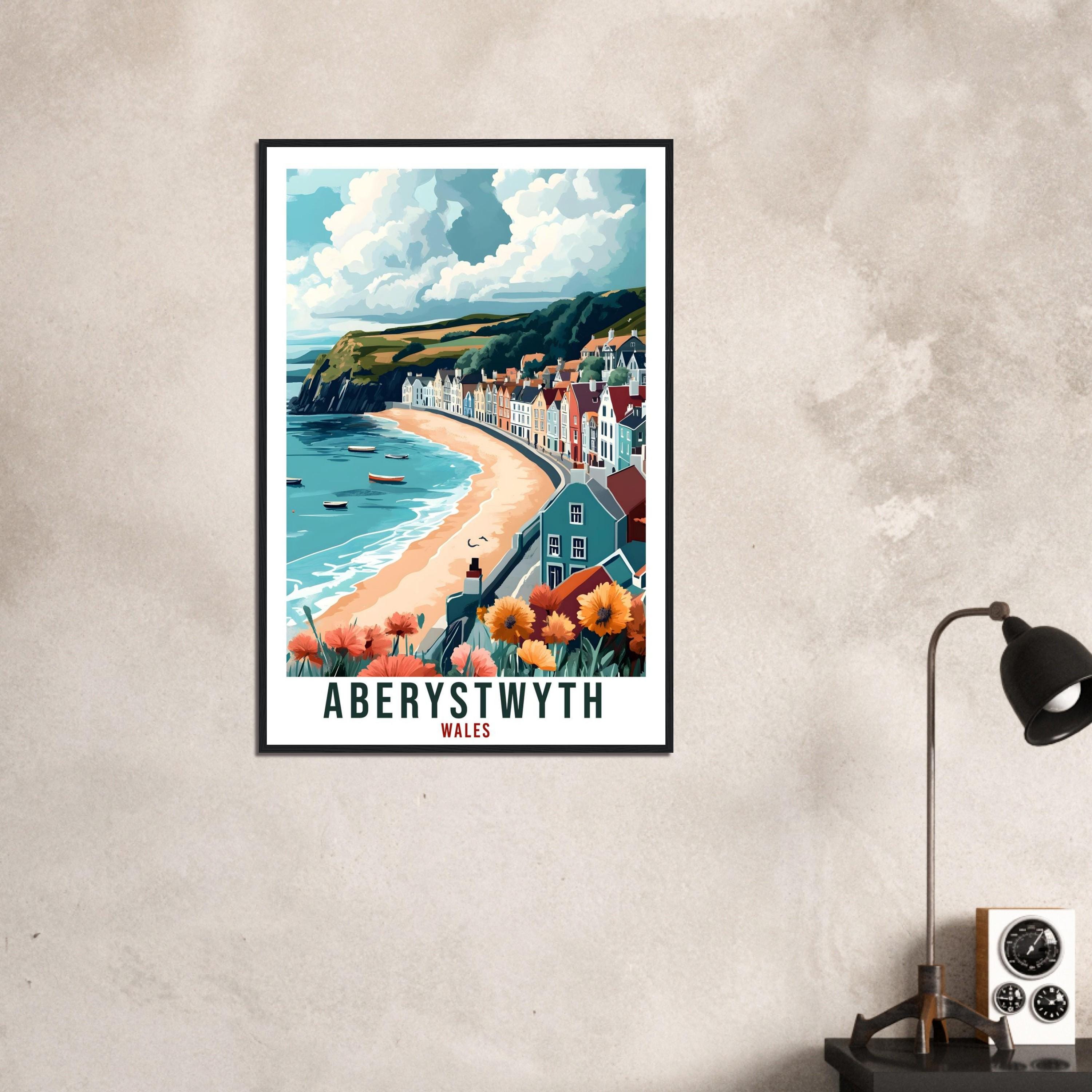 Aberystwyth Travel Print Wales Decor Aberystwyth Wall Art Gift Wall Hanging Art Lover Aberystwyth Wales Artwork Travel Poster UK Travel Art