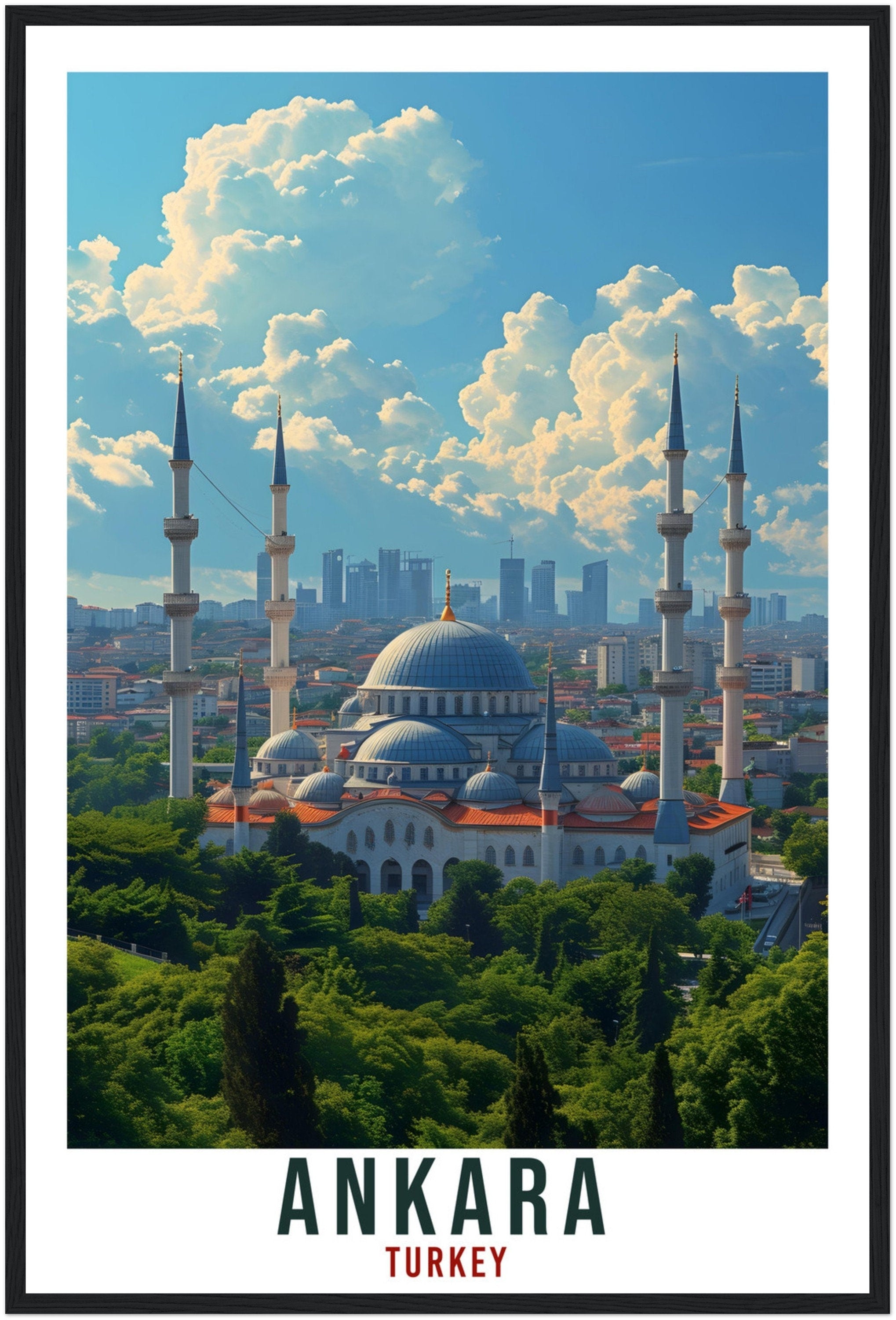 Ankara Gift Travel Poster Turkey Home Decoration Ankara Turkish City Wall Art Gift Wall Hanging Art Lover Turkey Artwork Ankara Travel Print