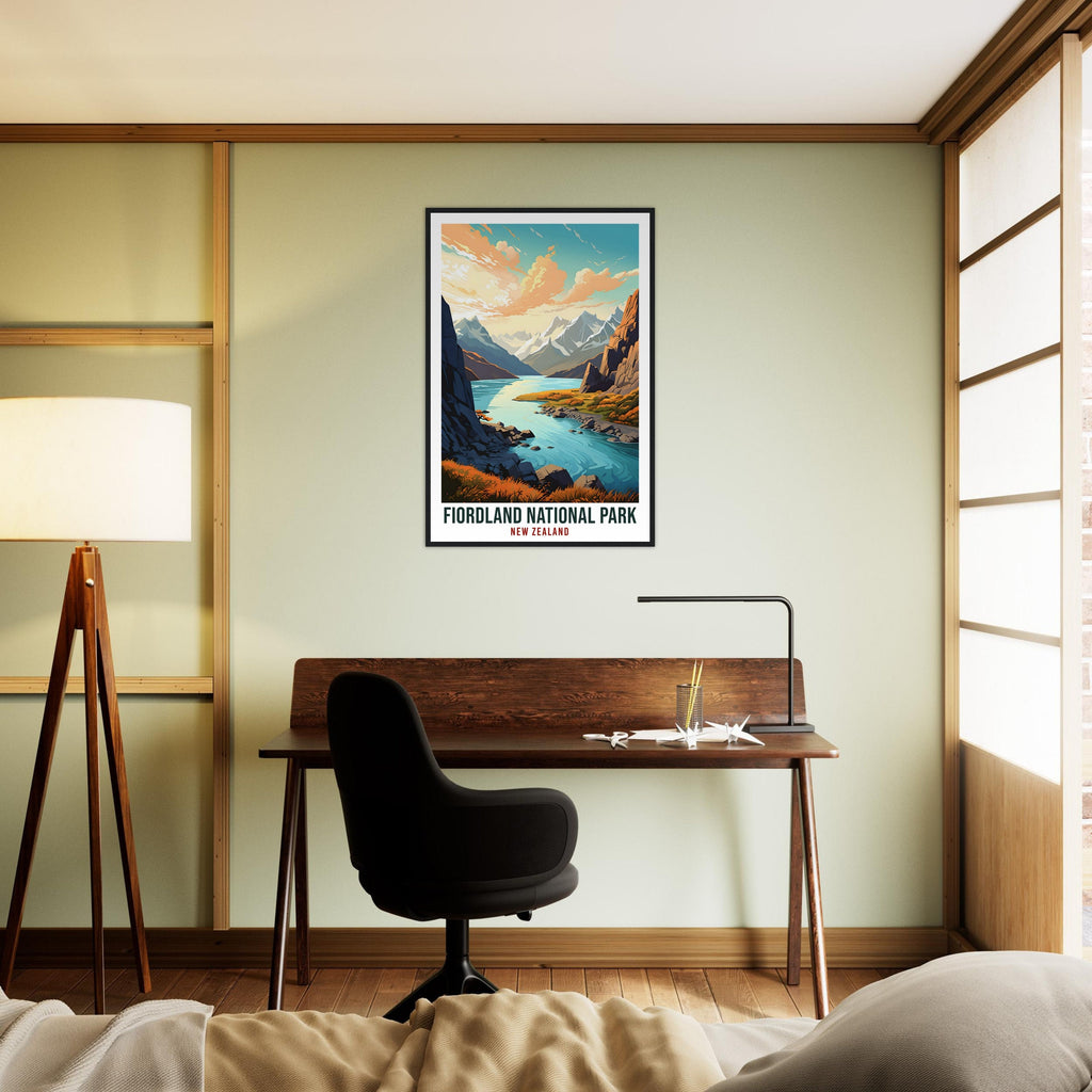 Fiordland National Park Travel Print Wall Art Fiordland New Zealand Decor Artwork Art Gifts Fiordlands Travel Poster New Zealand Art Lovers
