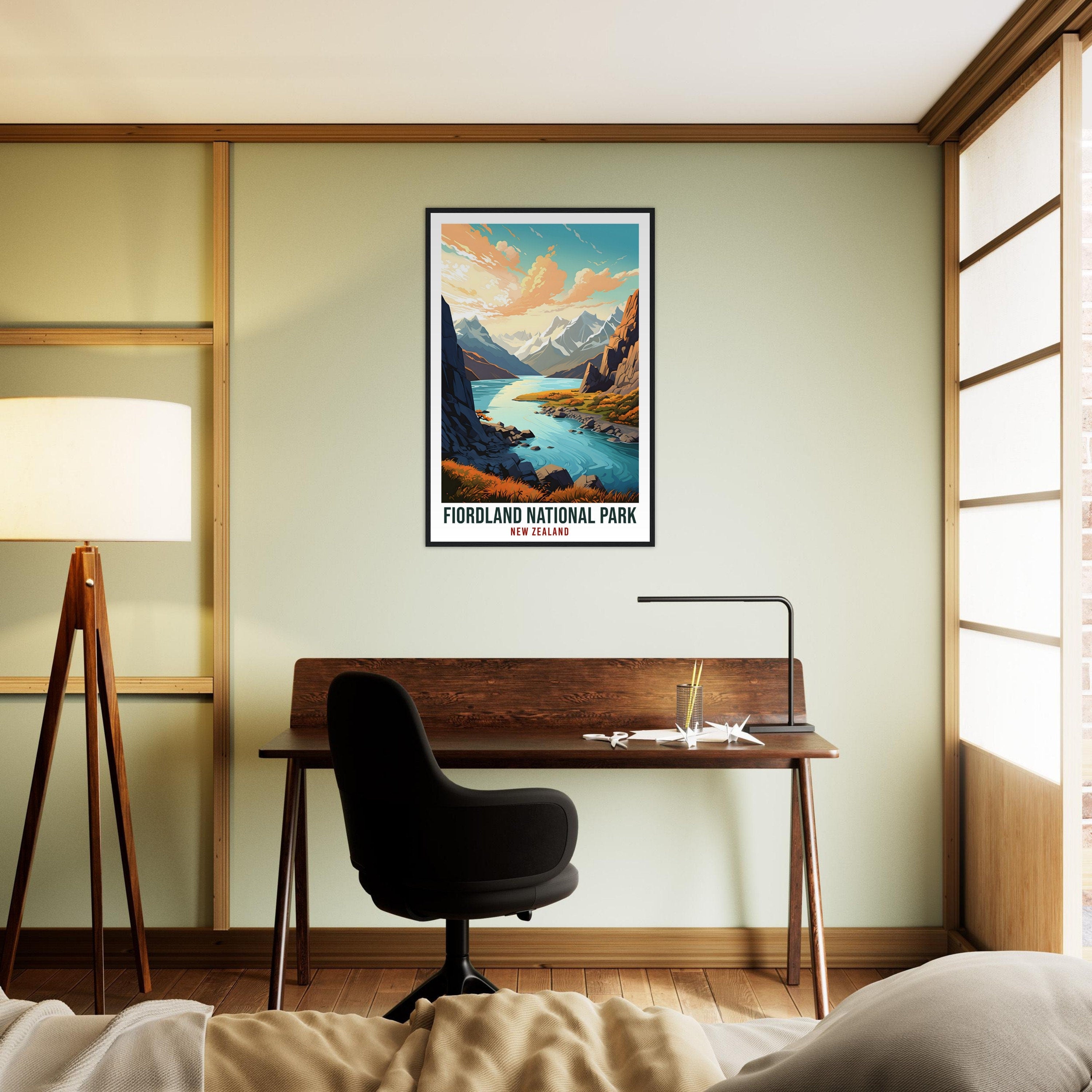 Fiordland National Park Travel Print Wall Art Fiordland New Zealand Decor Artwork Art Gifts Fiordlands Travel Poster New Zealand Art Lovers