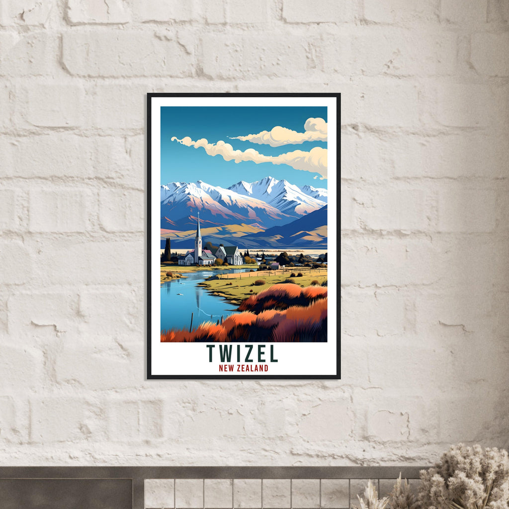 Twizel Travel Print Wall Art Twizel  New Zealand Wall Hanging Artwork Twizel  Art Gifts Twizel  Travel Poster New Zealand Art Lovers Gift