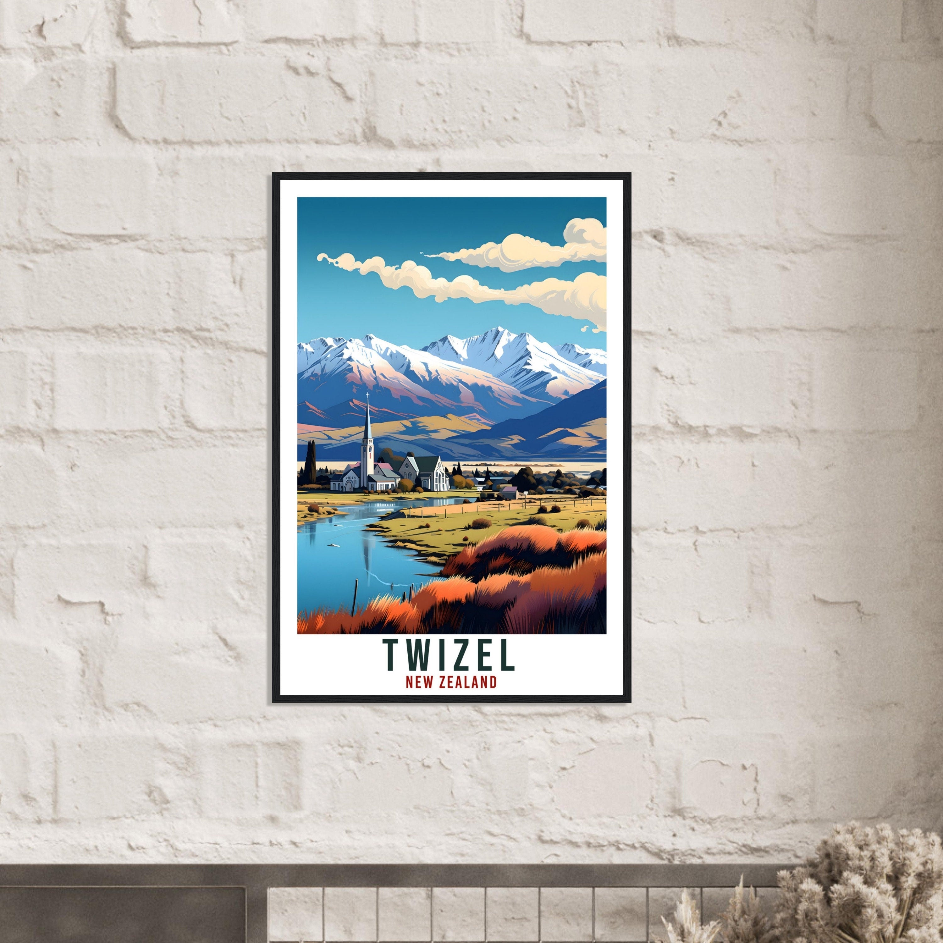 Twizel Travel Print Wall Art Twizel  New Zealand Wall Hanging Artwork Twizel  Art Gifts Twizel  Travel Poster New Zealand Art Lovers Gift