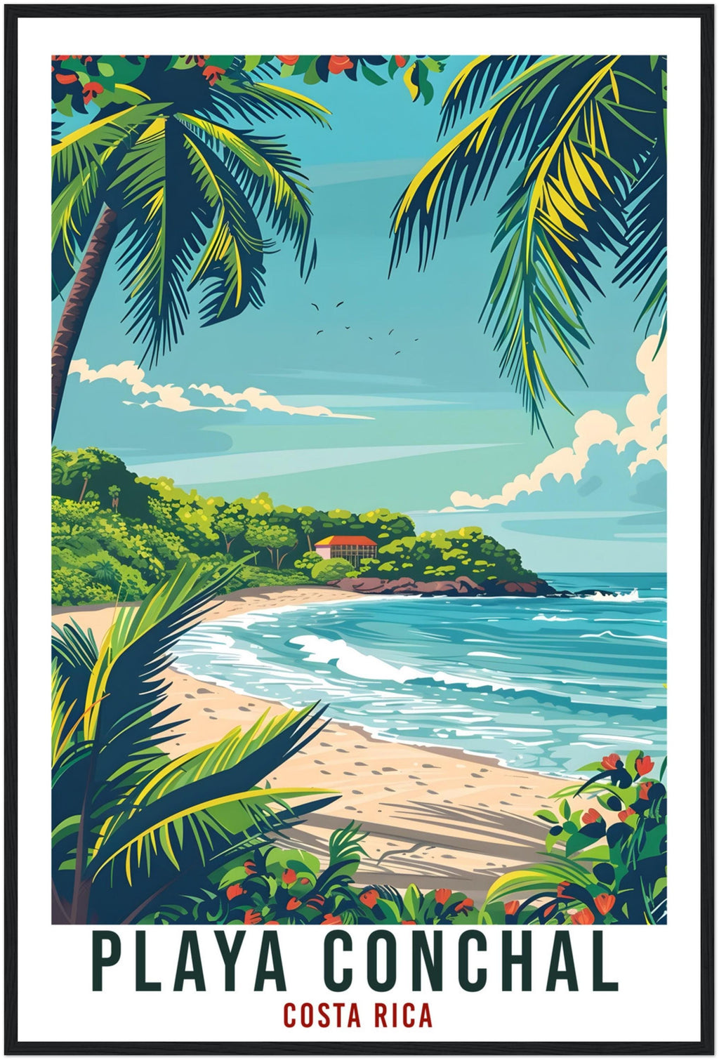 Playa Conchal Costa Rica Travel Print Wall Art Wall Hanging Home Décor Playa Conchal Gift Artwork Travel Art Costa Rica City Travel Poster