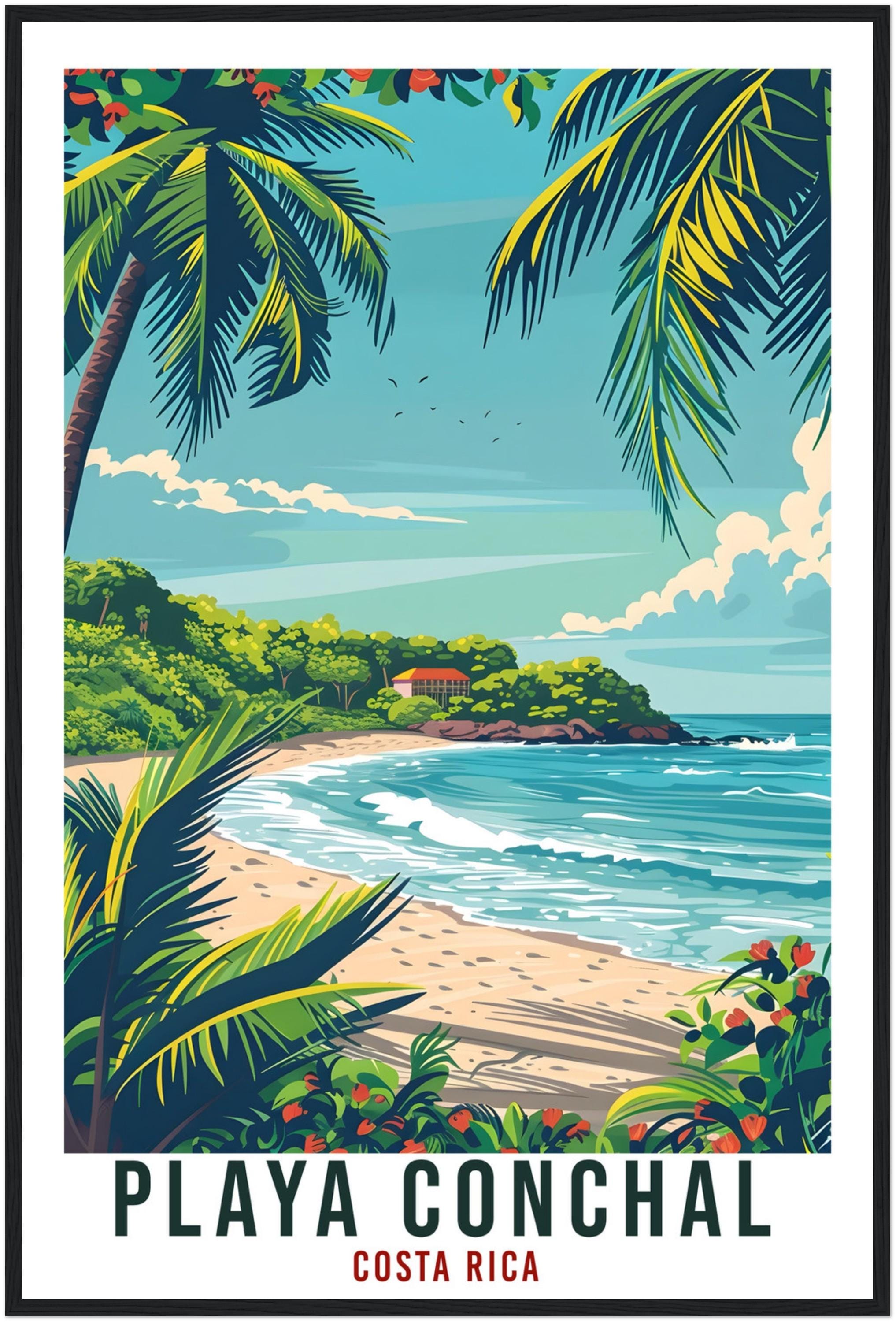 Playa Conchal Costa Rica Travel Print Wall Art Wall Hanging Home Décor Playa Conchal Gift Artwork Travel Art Costa Rica City Travel Poster