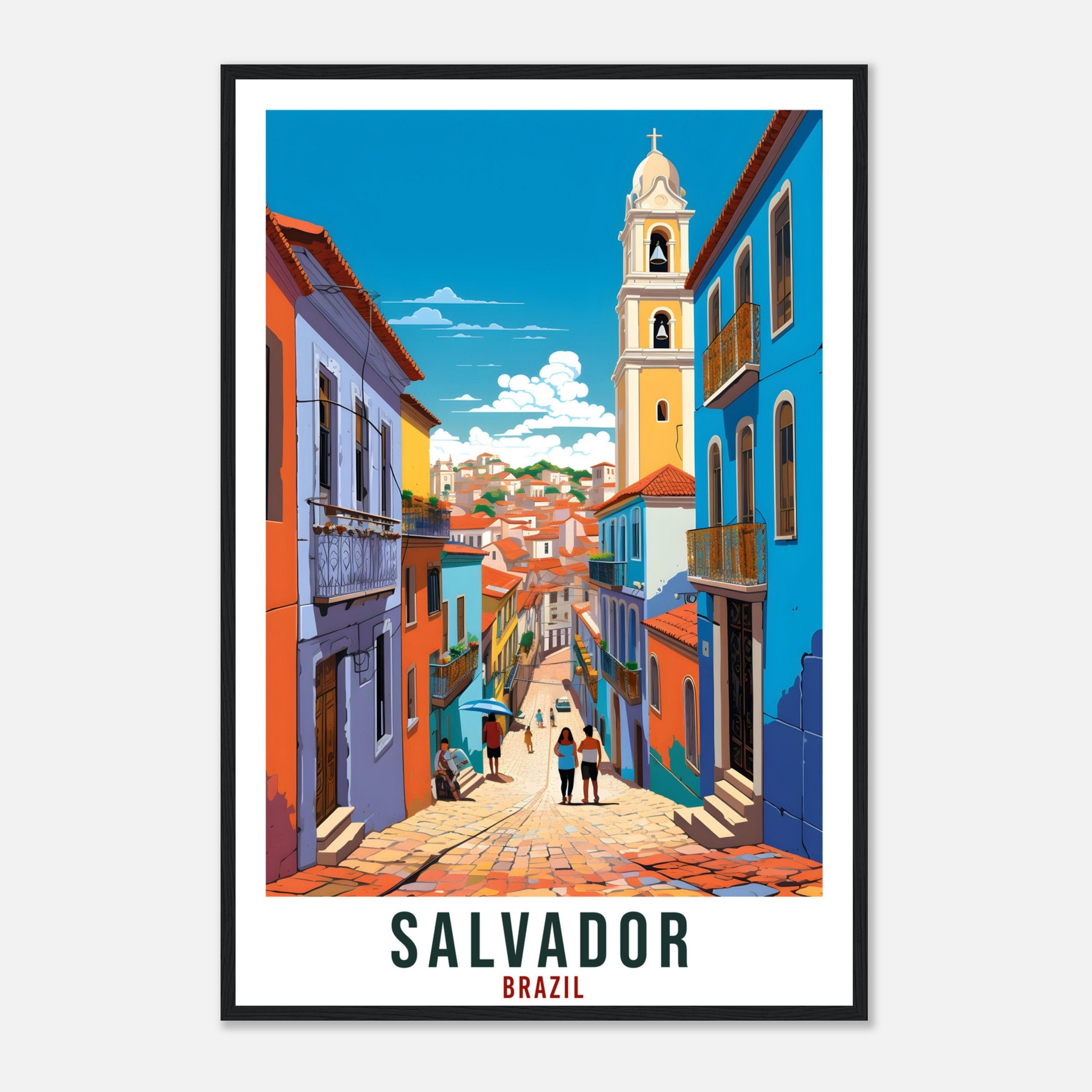 Salvador Travel Print Wall Art Salvador Brazil Wall Hanging Artwork Salvador Art Gifts Salvador Travel Poster Brazil Decor Art Lovers Gift