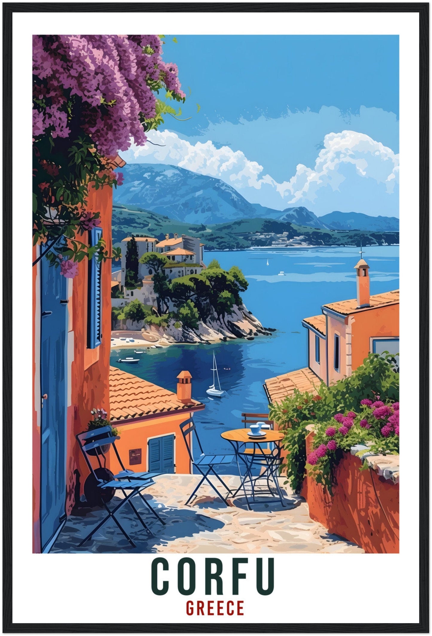 Corfu Travel Print Greece Home Decoration Corfu Greek Island Wall Art Gift Wall Hanging Art Lover Greece Artwork Corfu Travel Poster Gift