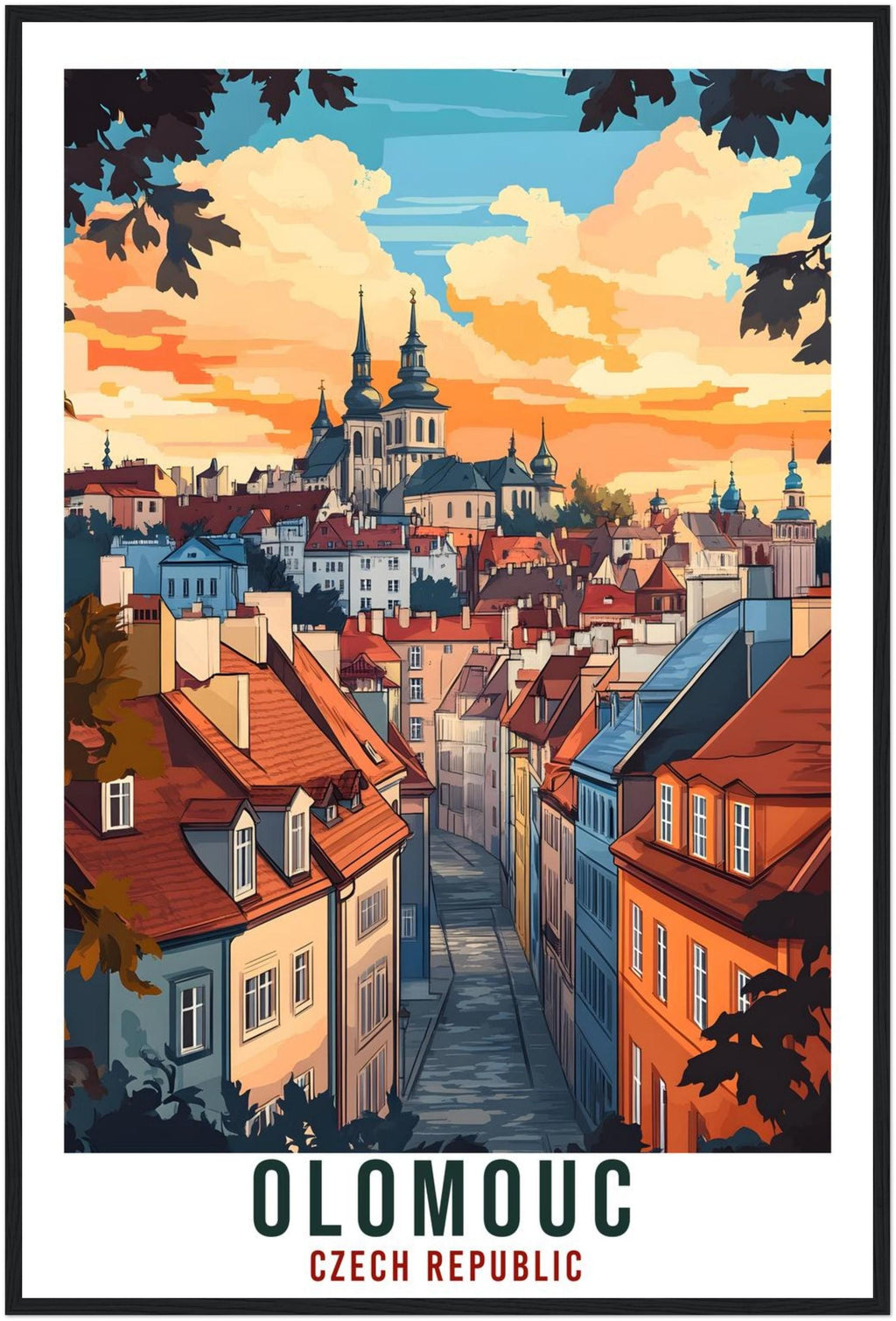 Olomouc Travel Print Czechia Home Decor Olomouc Wall Art Gift Wall Hanging Art Lover Olomouc Czech Republic Artwork Travel Poster Travel Art