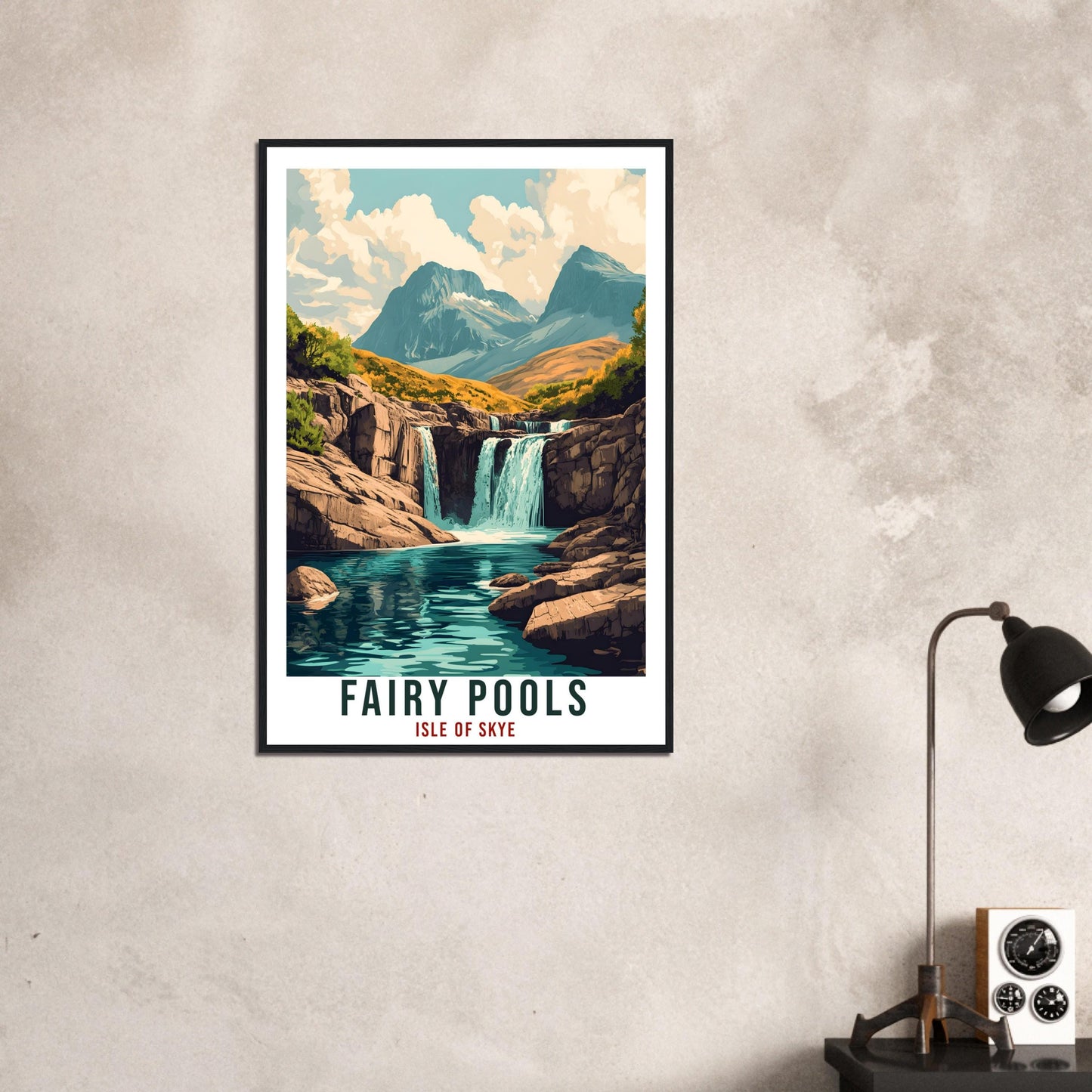 Fairy Pools Travel Print Scotland Decor Fairy Pools Wall Art Wall Hanging Art Lover Scotland Artwork Travel Poster Fairy Pools Travel Art