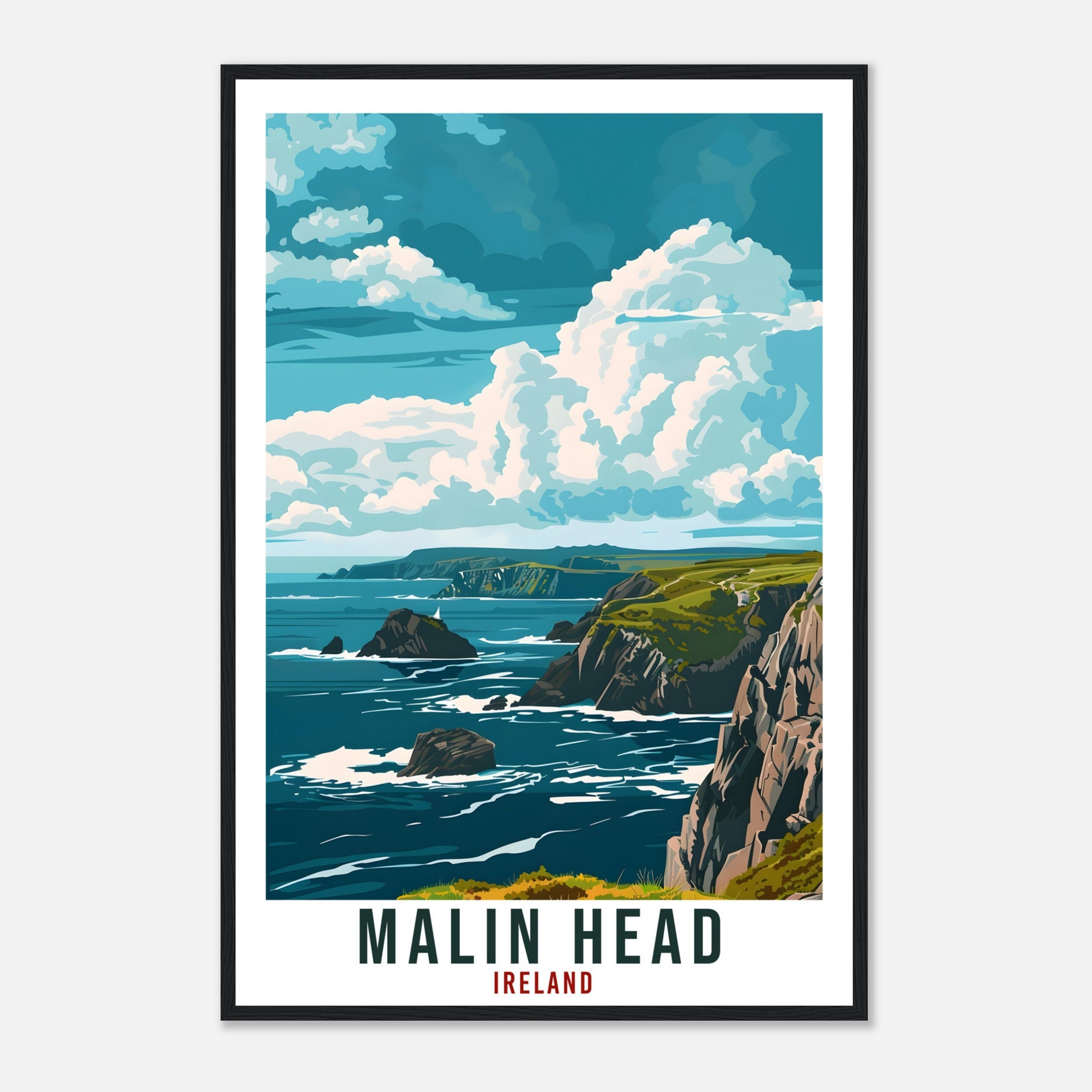 Malin Head Travel Print Ireland Wall Art Wall Hanging Home Living Décor Malin Head Gift Art Lovers Gift Irish Artwork Irish Travel Poster