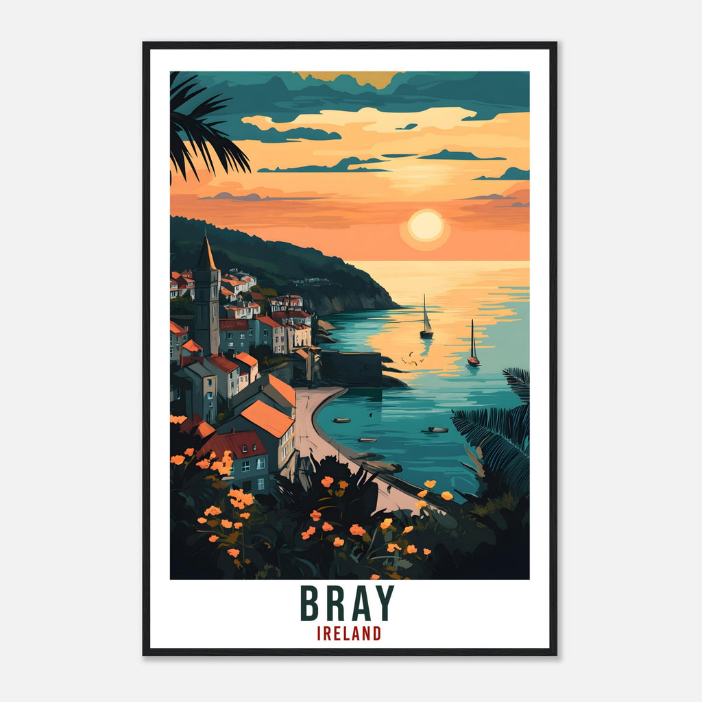 Bray Travel Print Ireland Home Decor Bray Wall Art Gift Wall Hanging Art Lover Bray Irish Artwork Travel Poster Ireland Wicklow Travel Art