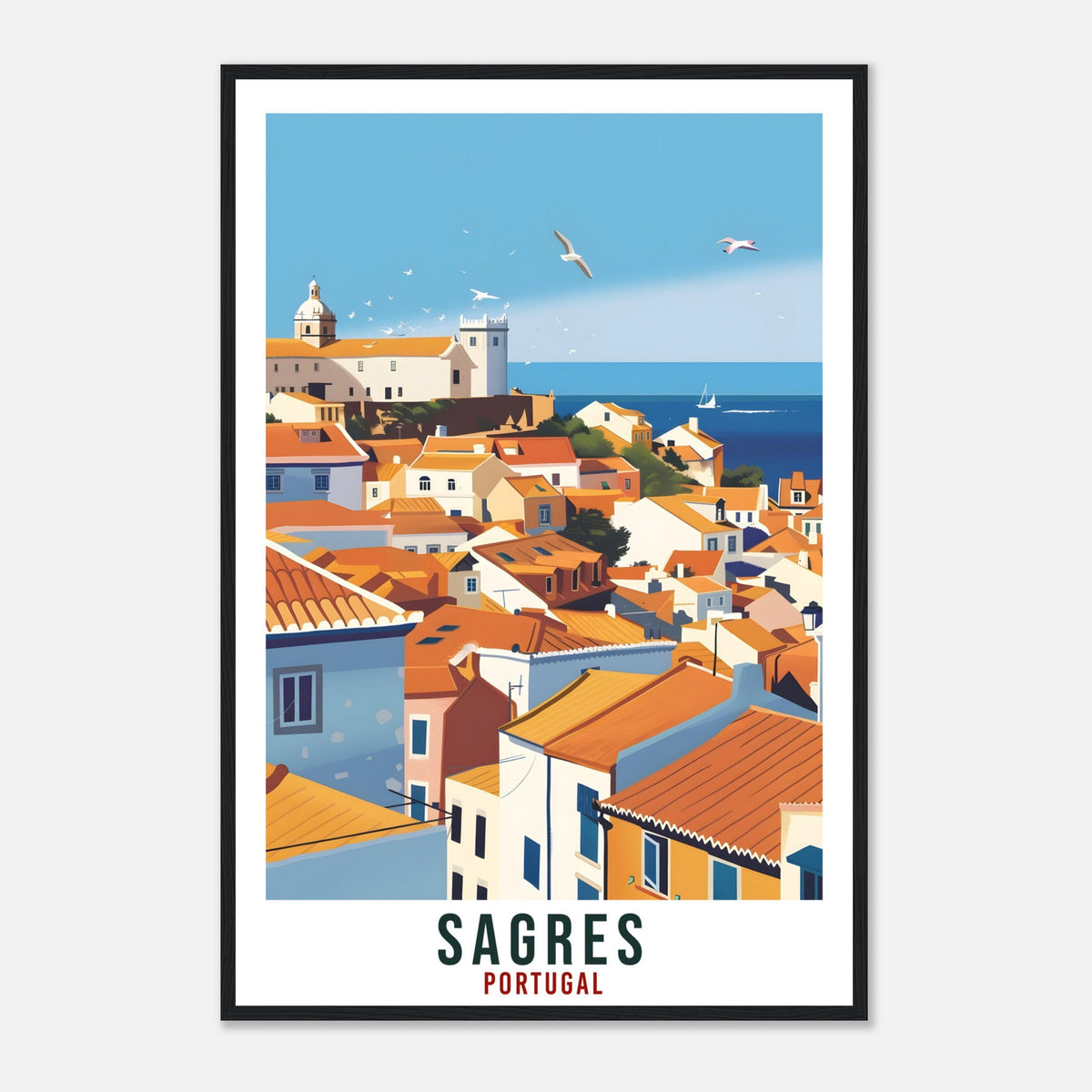 Sagres Travel Print Portugal Wall Art Wall Hanging Home Décor Sagres Gift Portugal Landmark Artwork Sagres Portugal Holiday Travel Poster