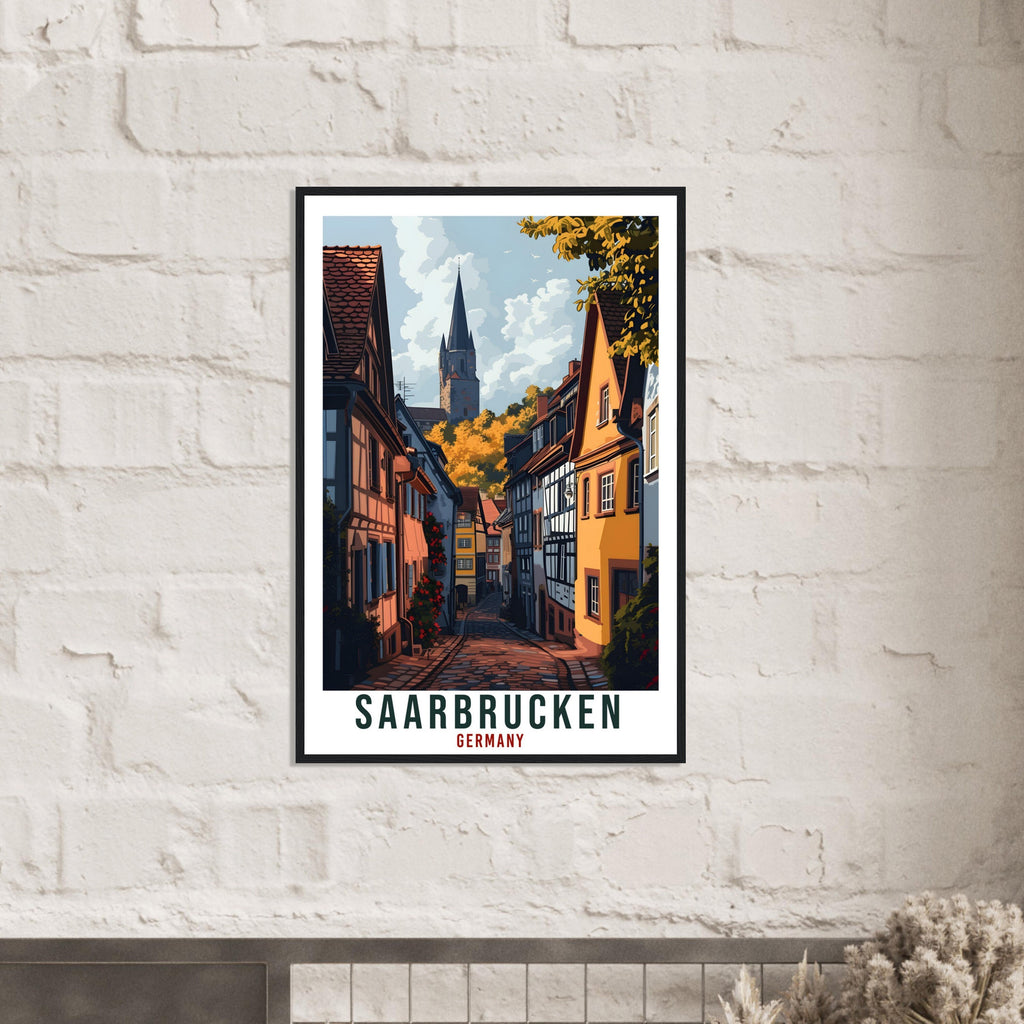 Saarbrucken Travel Print Germany Home Decoration German City Wall Art Gift Wall Hanging Art Lover Germany Artwork Saarbrucken Travel Poster