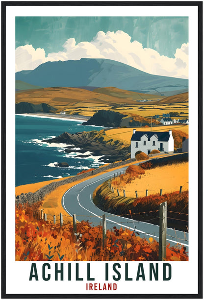 Achill Island Travel Print Ireland Home Decoration Wall Art Gift Wall Hanging Art Lover Irish Artwork Ireland Achill Island Travel Poster