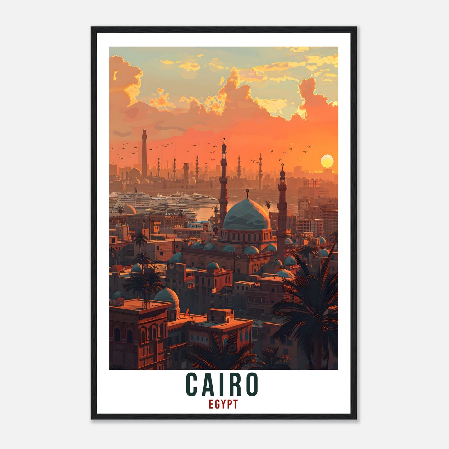 Cairo Egypt Travel Print Cairo City Wall Art Wall Hanging Home Décor Cairo Gift Art Lovers Egypt Artwork Gift Print African Landmark Poster