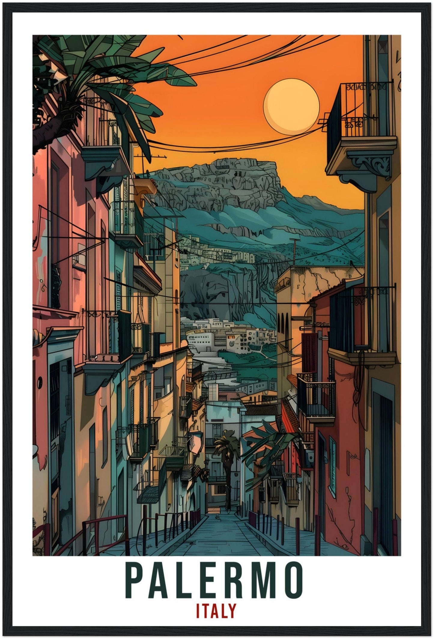 Palermo Travel Print Italy Wall Art Wall Hanging Home Living Décor Palermo Gift Art Lovers Gift Italy Artwork Gift Italian Travel Poster