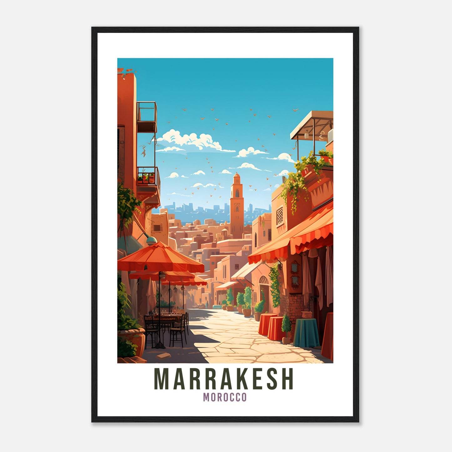 Marrakesh Travel Print Morocco Home Decor Marrakesh Wall Hanging Marrakesh Artwork Gift Marrakesh Travel Poster Moroccan Artwork African Art