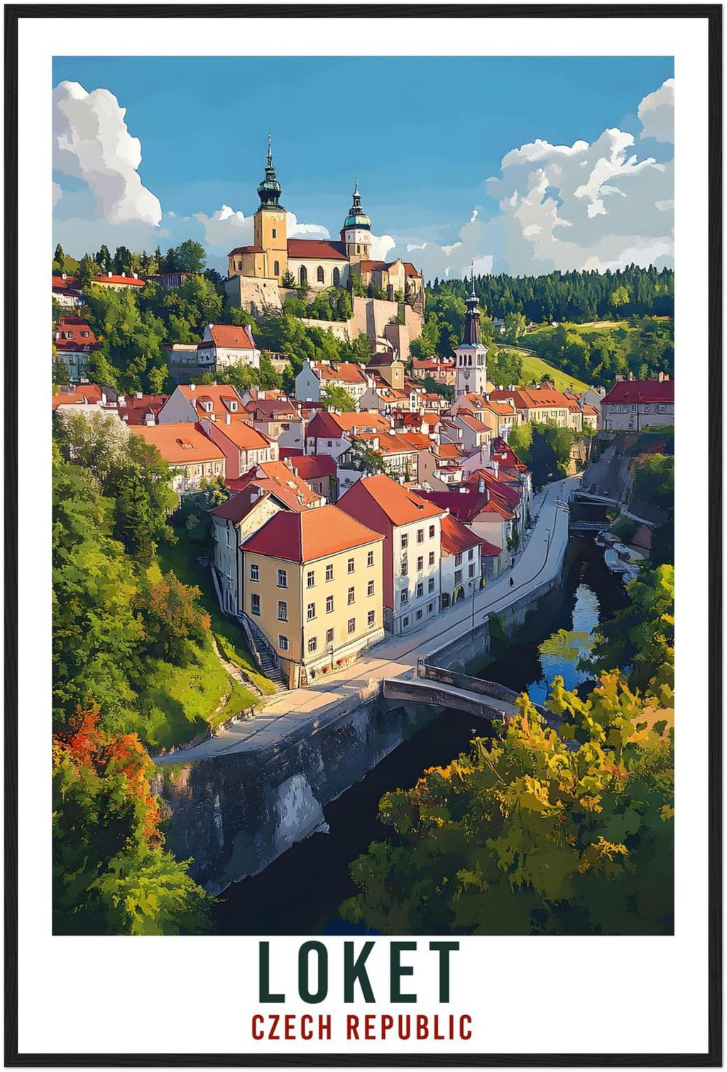 Loket Travel Print Czechia Home Decor Loket Wall Art Gift Wall Hanging Art Lover Loket Czech Republic Artwork Travel Poster Travel Artwork