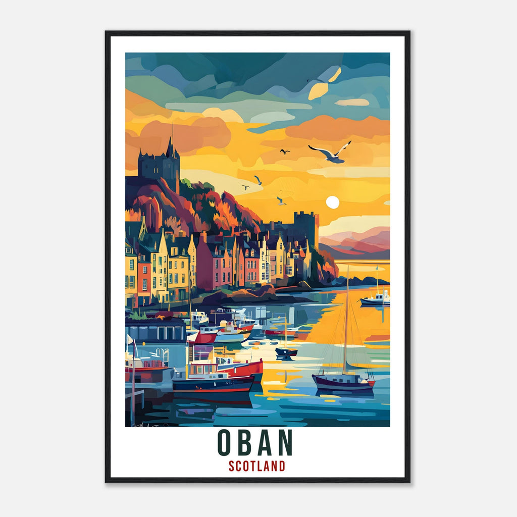 Oban Travel Print Scotland Home Decor Oban Wall Art Wall Hanging Art Lover Scotland Artwork Travel Poster Oban Travel Art Oban Scotland Gift