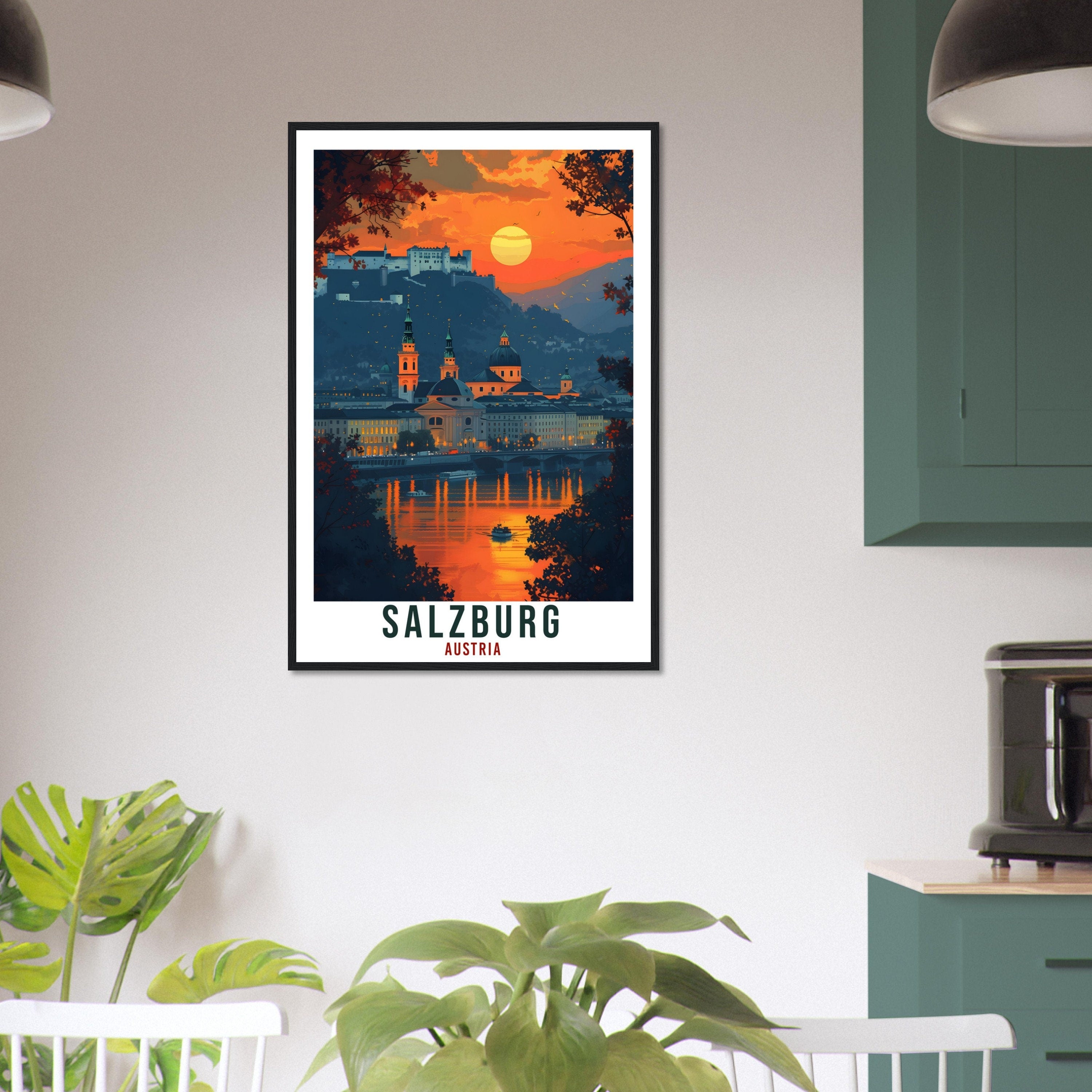 Salzburg Gift Travel Print Austria Decor Salzburg Austrian City Wall Art Gift Wall Hanging Art Lover Austria Artwork Salzburg Travel Poster