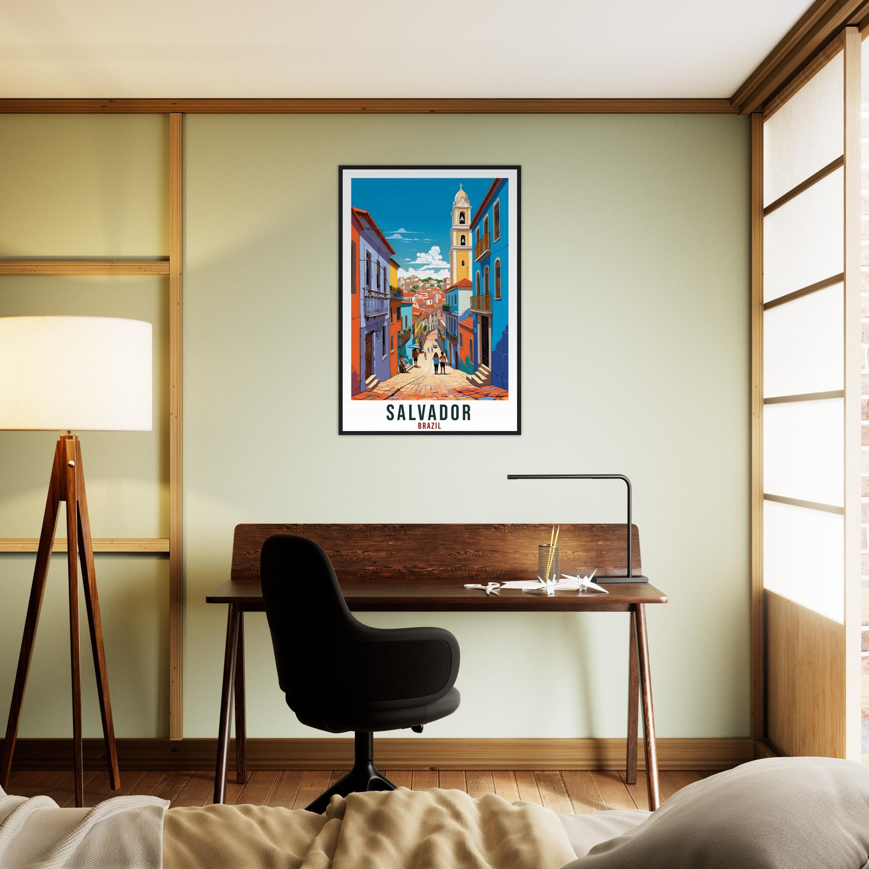 Salvador Travel Print Wall Art Salvador Brazil Wall Hanging Artwork Salvador Art Gifts Salvador Travel Poster Brazil Decor Art Lovers Gift