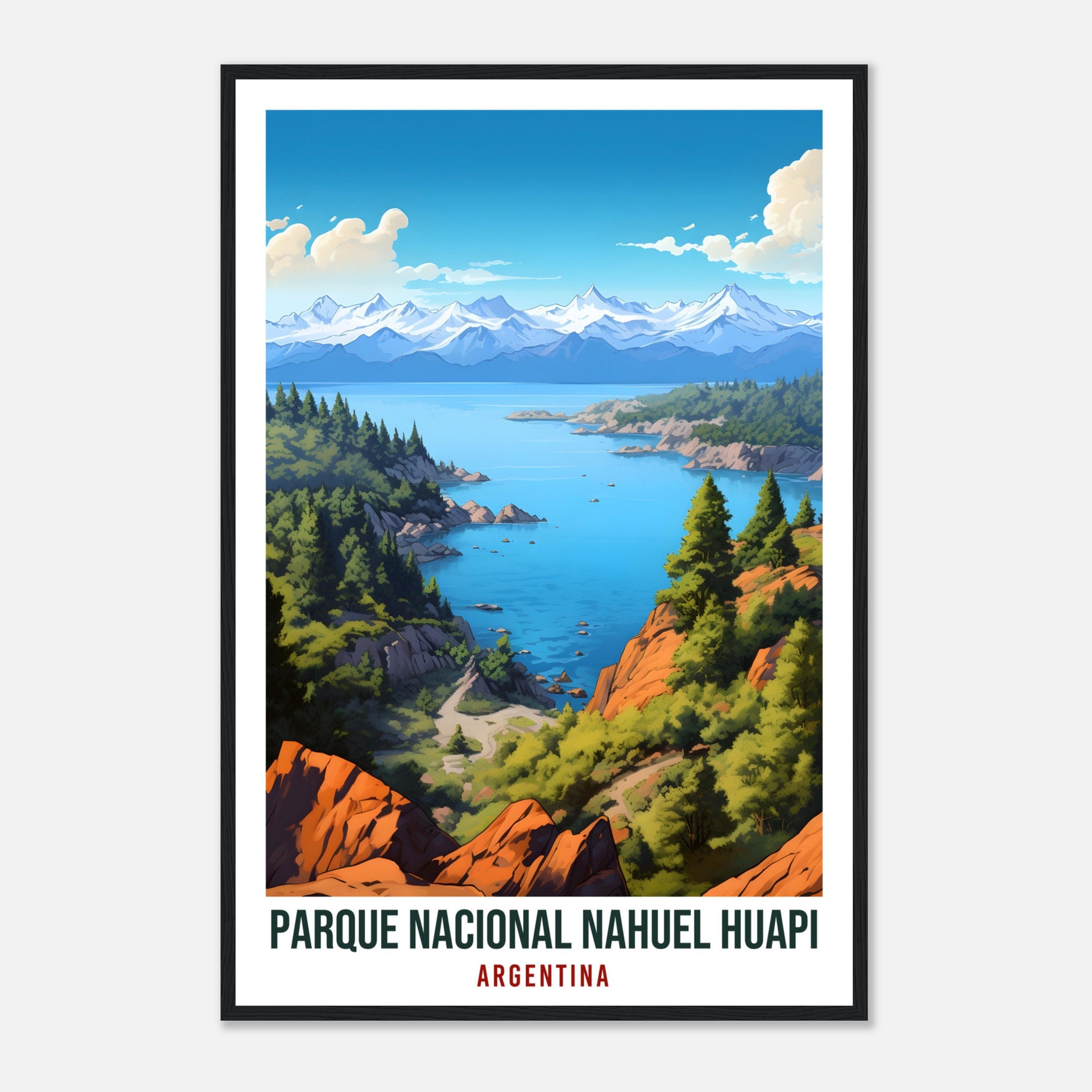 Nahuel Huapi National Park Travel Print Wall Art Nahuel Huapi Argentina Landscape Artwork Gift Nahuel Huapi Travel Poster Argentina Lovers