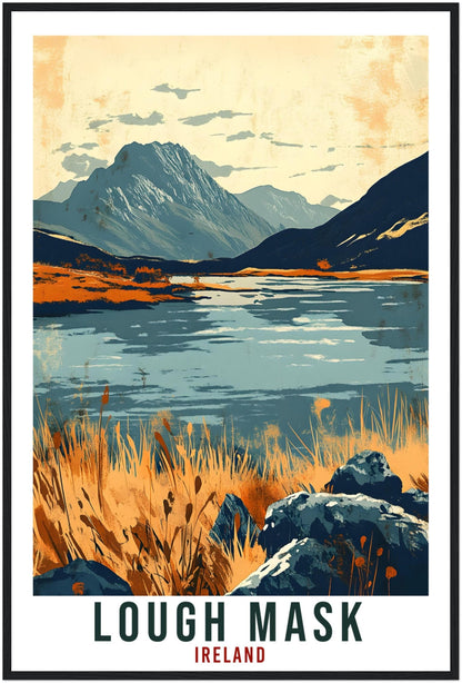 Lough Mask Travel Print Ireland Home Decor Lough Mask Wall Art Gift Wall Hanging Lough Mask Irish Artwork Travel Poster Ireland Travel Art