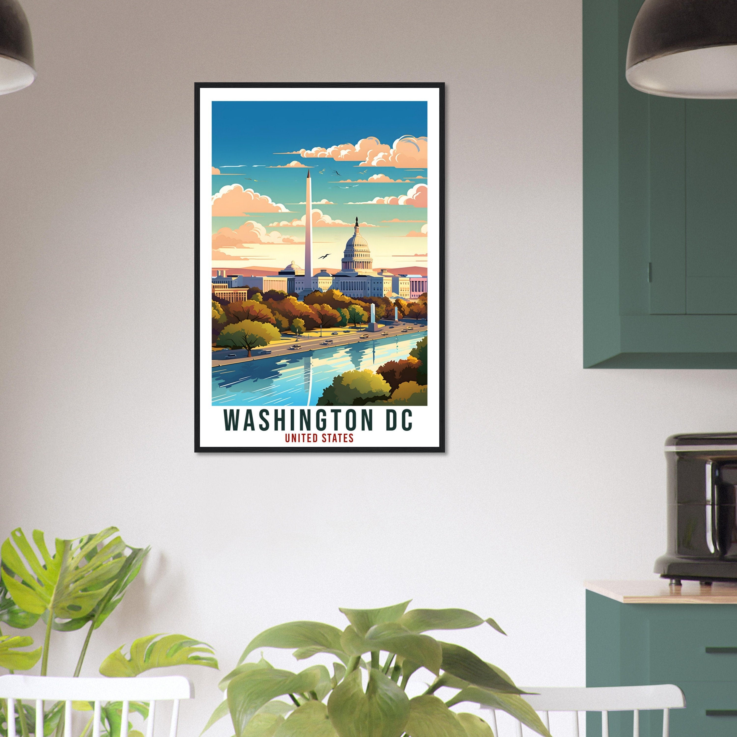 Washington DC Travel Print America Home Decoration City Wall Art Gift Wall Hanging Art Lover United States Artwork Washington Travel Poster
