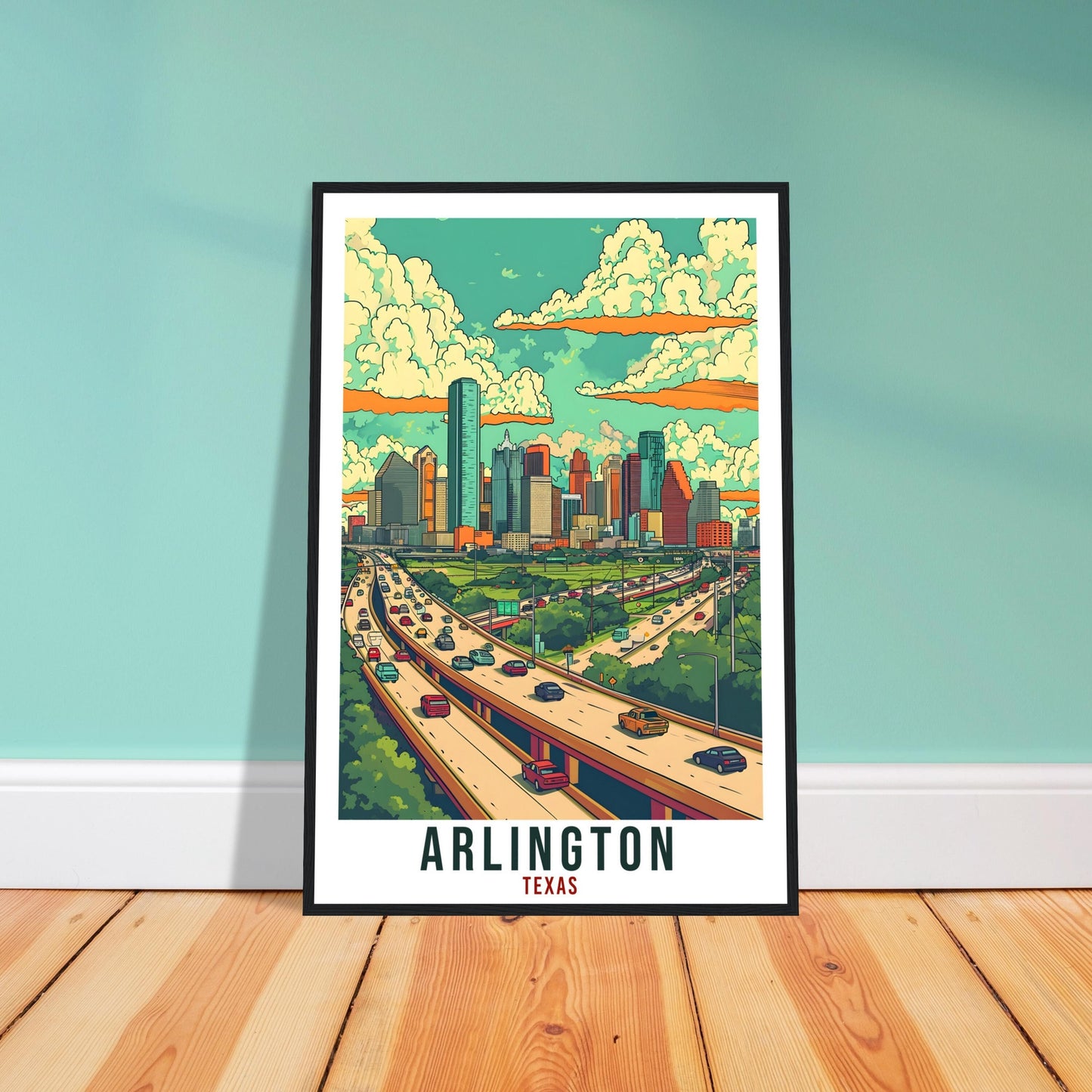 Arlington Travel Print Texas Home Decoration USA City Wall Art Gift Wall Hanging Art Lover Texas Artwork Arlington Travel Poster