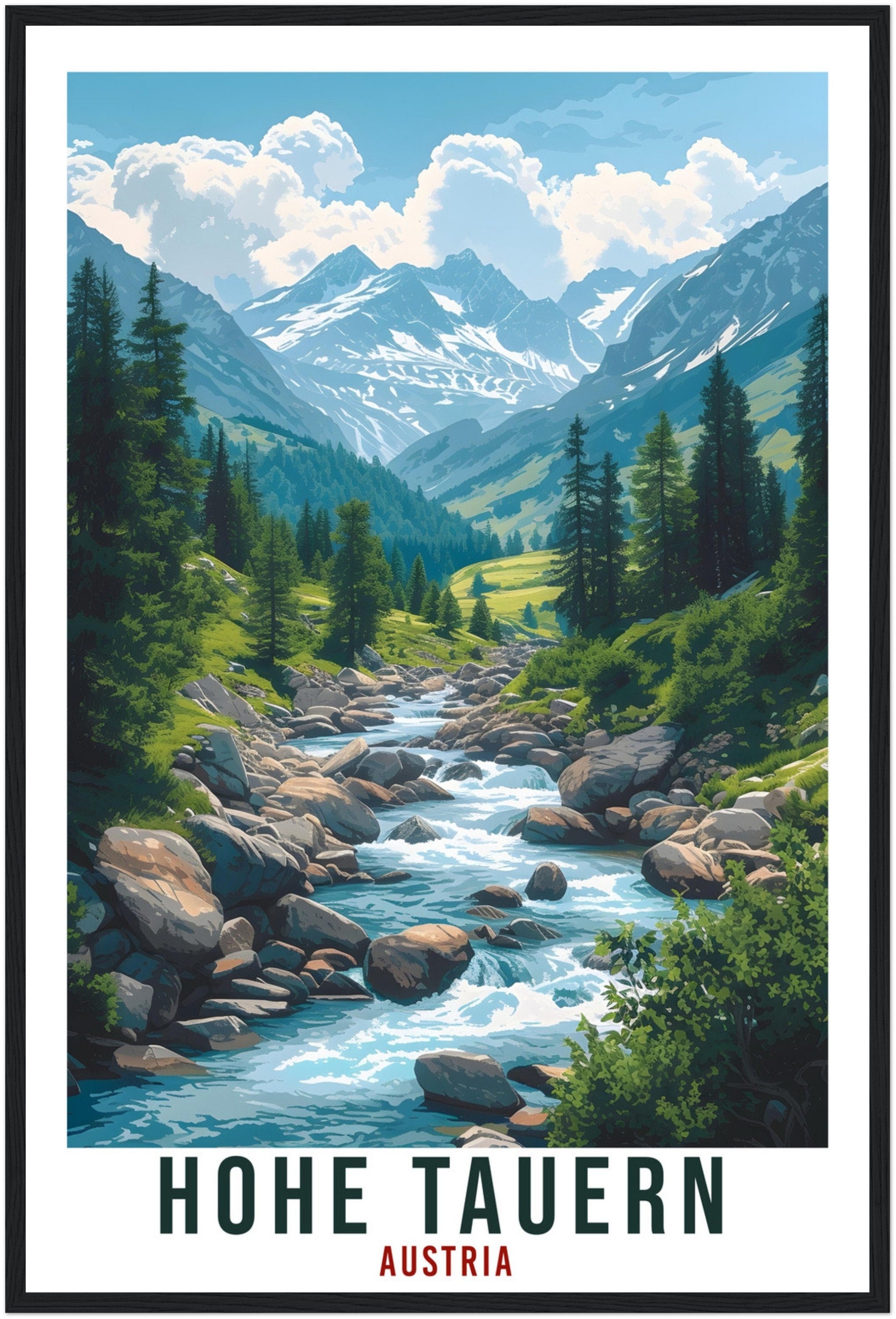 Hohe Tauern Travel Print Austria Decor Austrian Wall Art Gift Wall Hanging Art Lover Austria Artwork Hohe Tauern National Park Travel Poster