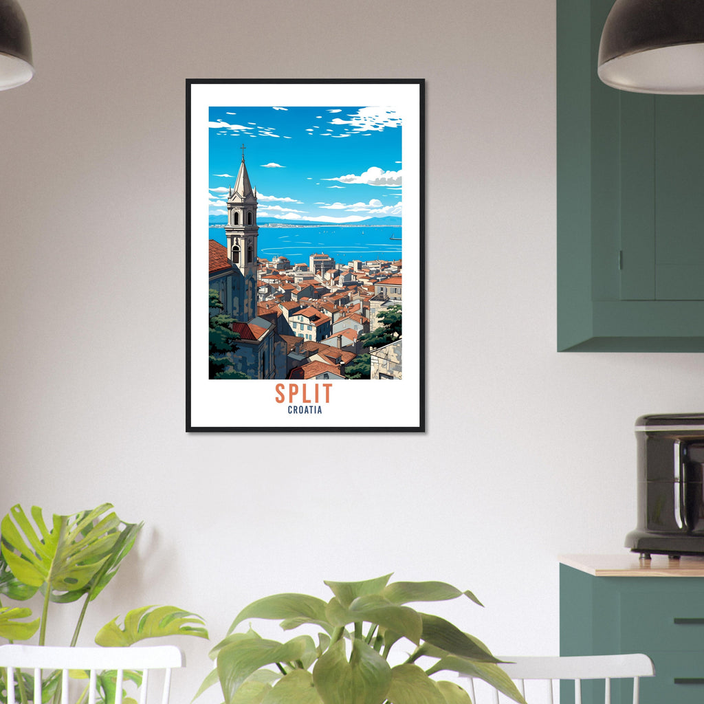 Split Travel Print Gift Split Croatia Travel Poster Split Wall Art Cityscape Split Illustration Home Decor Art Lovers Croatian Wall Hanging