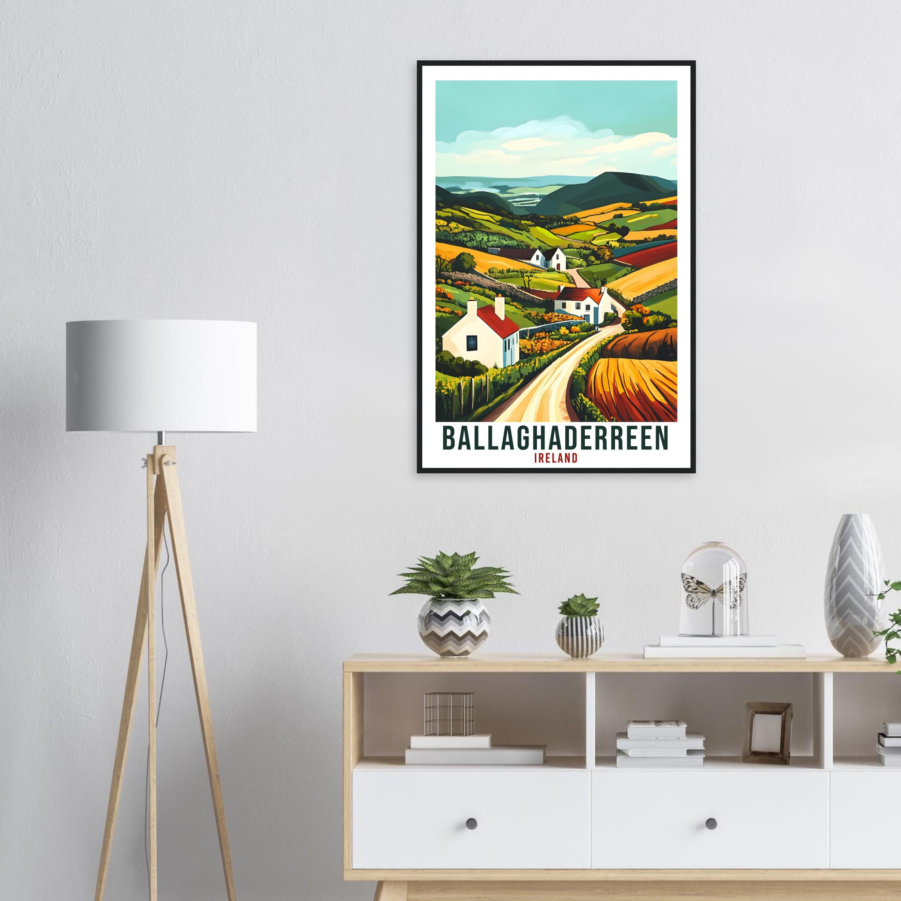 Ballaghaderreen Travel Print Ireland Home Decor Wall Art Wall Hanging Art Lover Irish Artwork Travel Poster Ballaghaderreen Ireland Travel