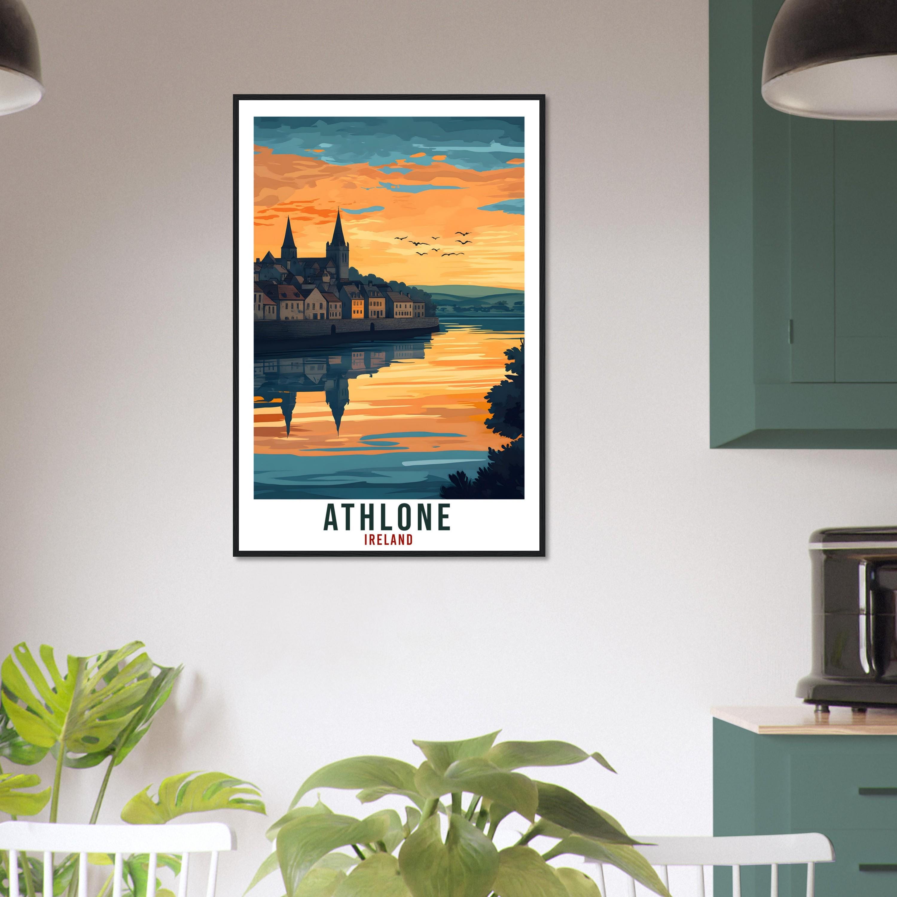 Athlone Travel Print Ireland Home Decor Athlone Wall Art Gift Wall Hanging Art Lover Athlone Irish Artwork Travel Poster Ireland Travel Art