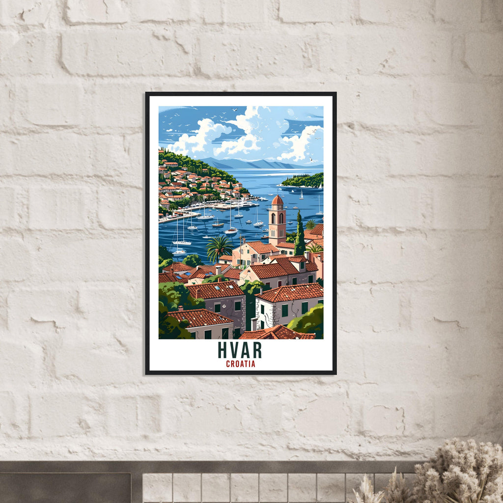 Hvar Travel Print Croatia Wall Art Wall Hanging Home Décor Hvar Gift Croatia Landmark Artwork Gift Croatia Holiday Travel Poster Hvar Island