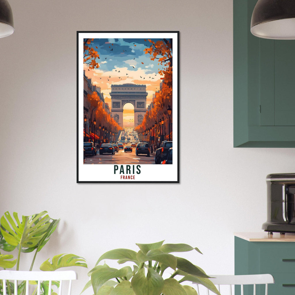 Paris Travel Print France Home Decor Paris Wall Art Gift Wall Hanging Champs-Élysées Paris France Artwork Travel Poster Arc De Triomphe Art