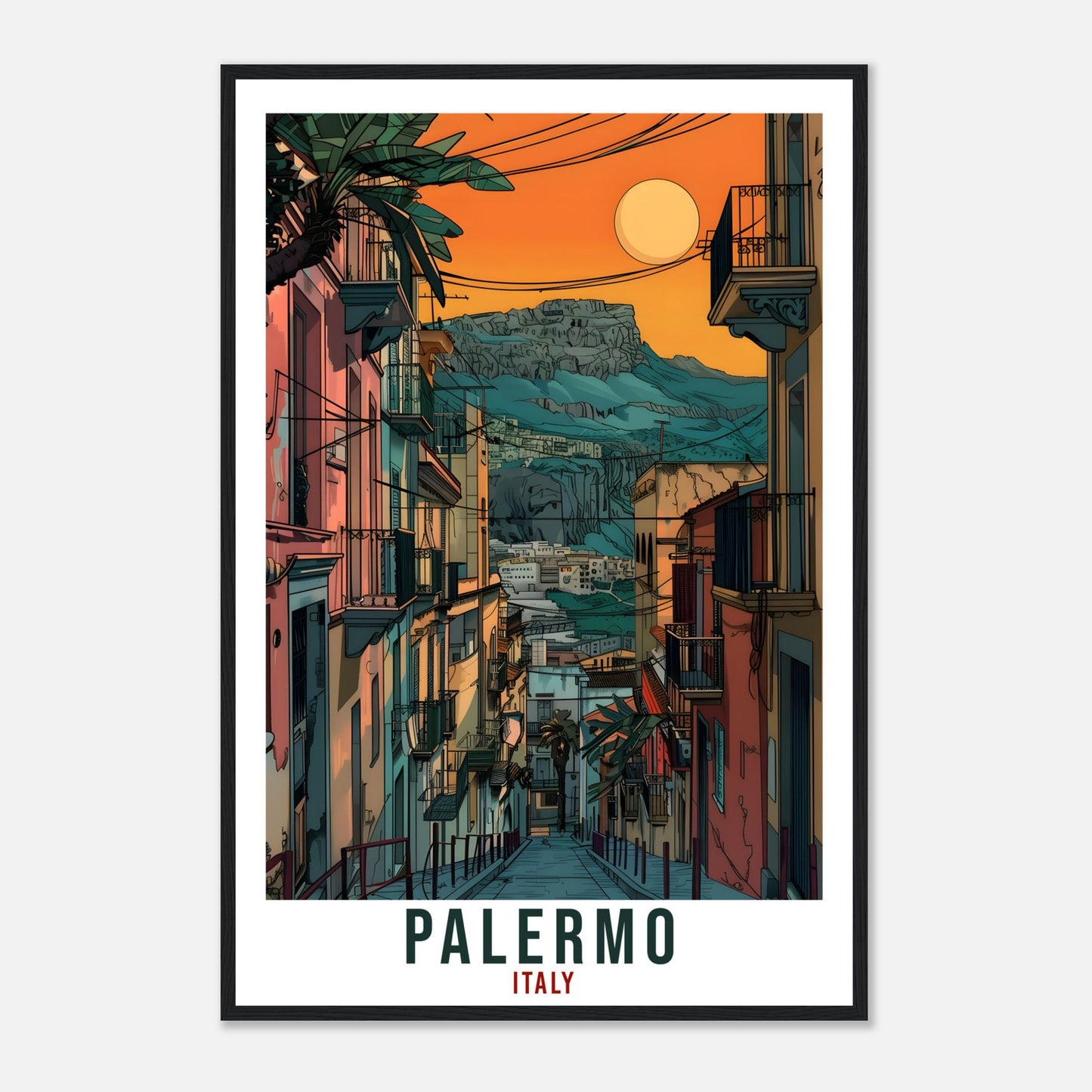 Palermo Travel Print Italy Wall Art Wall Hanging Home Living Décor Palermo Gift Art Lovers Gift Italy Artwork Gift Italian Travel Poster