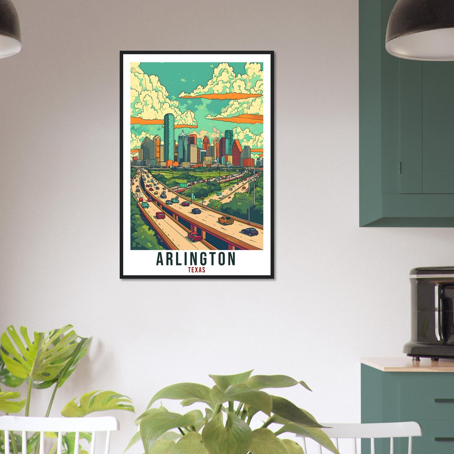 Arlington Travel Print Texas Home Decoration USA City Wall Art Gift Wall Hanging Art Lover Texas Artwork Arlington Travel Poster
