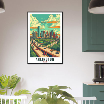 Arlington Travel Print Texas Home Decoration USA City Wall Art Gift Wall Hanging Art Lover Texas Artwork Arlington Travel Poster