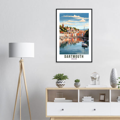 Dartmouth Travel Print Home Decor Dartmouth Devon English Coastal Art Dartmouth Artwork Gift Dartmouth Travel Poster Devon Travel Artwork