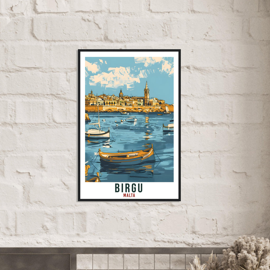 Birgu Travel Print Malta Wall Art Wall Hanging Home Living Décor Birgu Gift Art Lovers Gift Malta Artwork Gift Birgu Malta Travel Poster