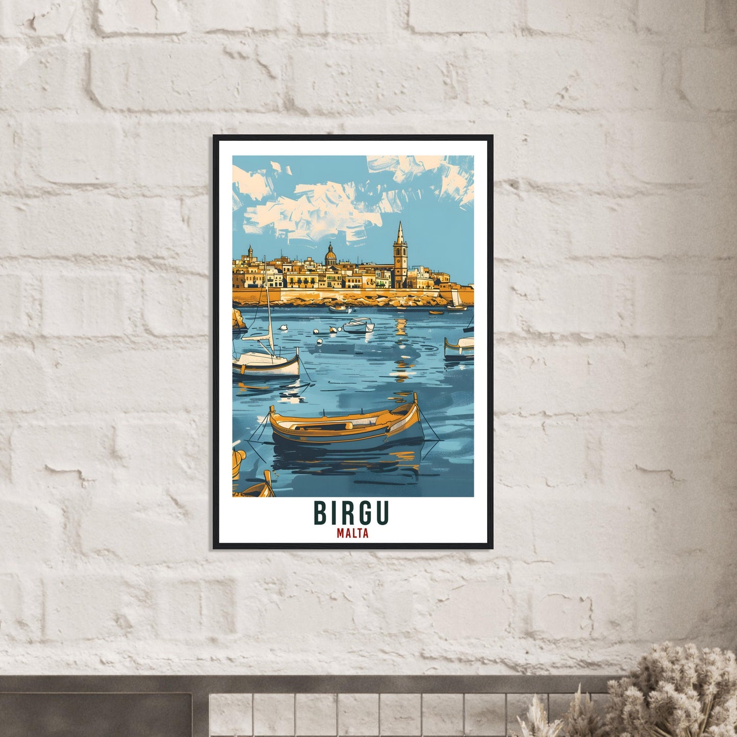 Birgu Travel Print Malta Wall Art Wall Hanging Home Living Décor Birgu Gift Art Lovers Gift Malta Artwork Gift Birgu Malta Travel Poster