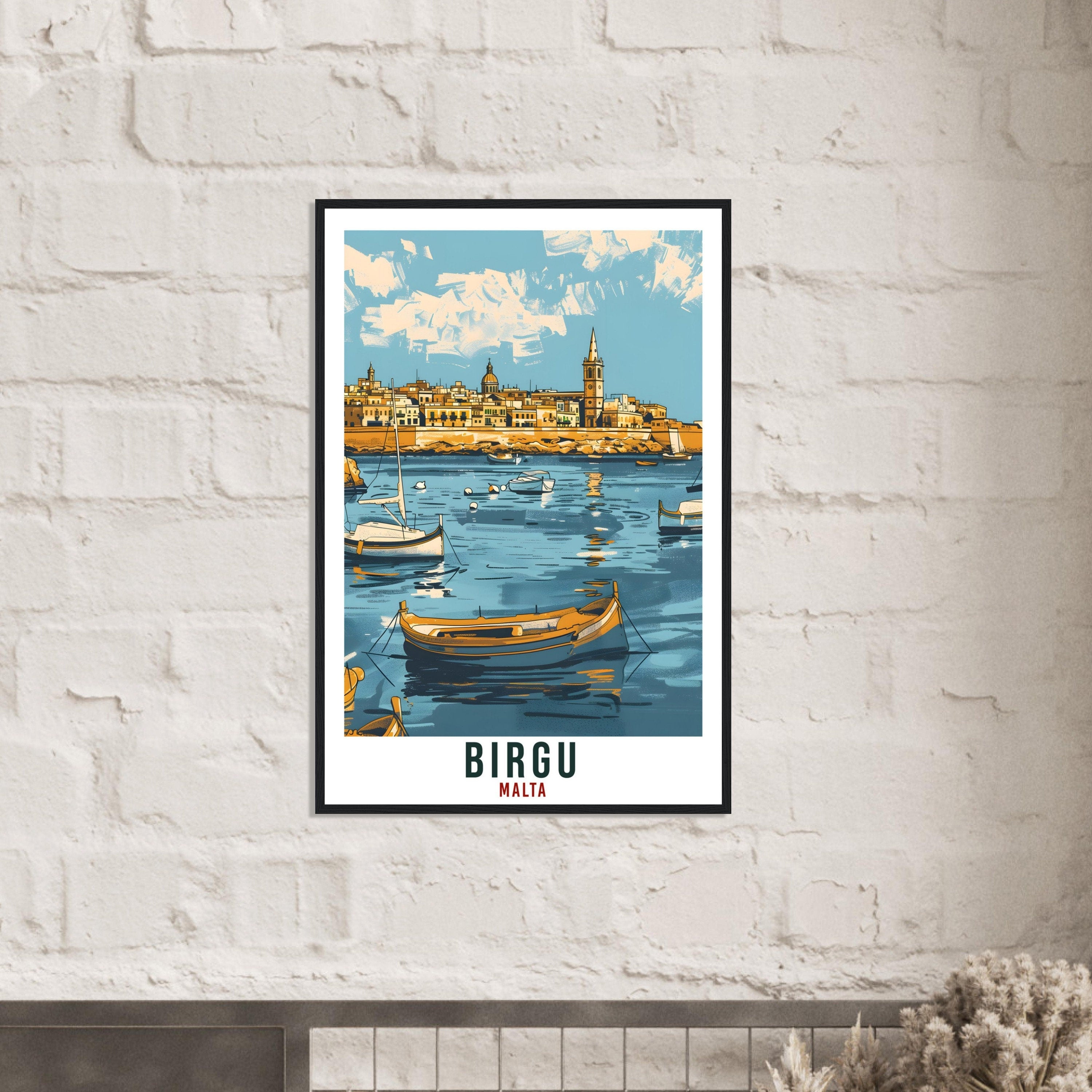 Birgu Travel Print Malta Wall Art Wall Hanging Home Living Décor Birgu Gift Art Lovers Gift Malta Artwork Gift Birgu Malta Travel Poster