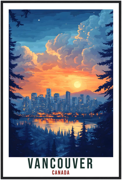 Vancouver Travel Print Canada Home Decor Vancouver Wall Art Gift Wall Hanging Art Lover Vancouver Canadian Artwork Travel Poster Canada Art