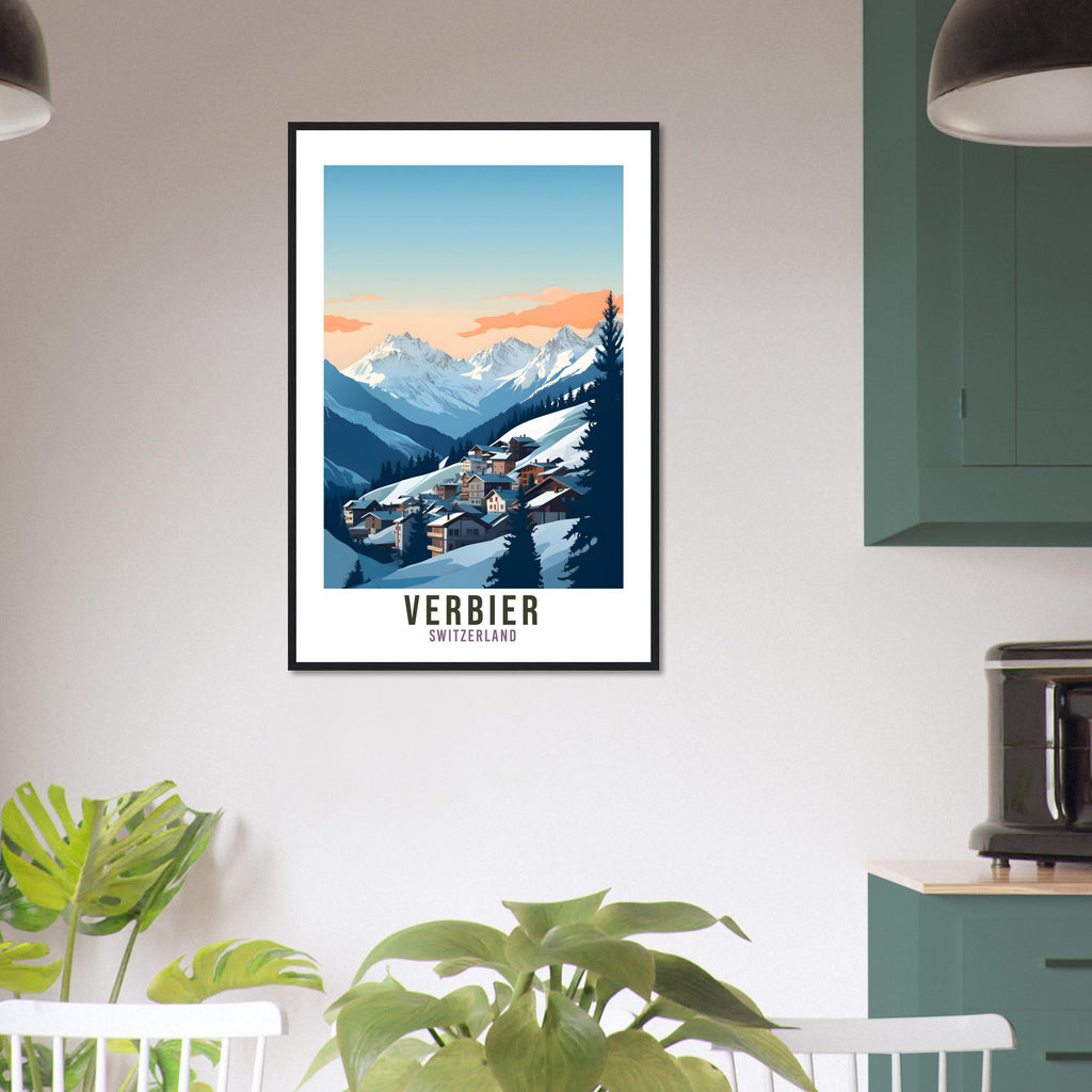 Verbier Travel Print Wall Art Verbier Home Decor Switzerland Gift Holiday Verbier Art Print Verbier Travel Poster Swiss Mountain Landscape