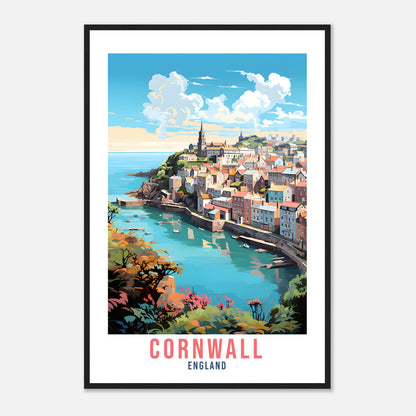 Cornwall Travel Print Cornwall Seaside Home Decor Coastal Landscape England Nature Wall Hanging Cornwall Artwork Gift Cornwall Travel Poster