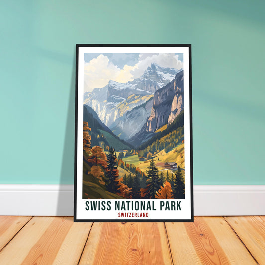 Swiss National Park Travel Print Wall Art Wall Hanging Home Living Décor Gift Art Lovers Gift Switzerland Artwork Gift Swiss Travel Poster