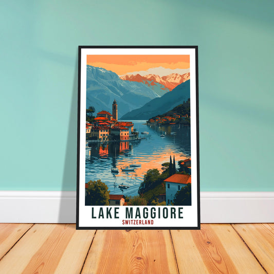 Lake Maggiore Travel Print Swiss Wall Art Wall Hanging Home Décor Lake Maggiore Gift Art Lovers Switzerland Artwork Gift Swiss Travel Poster