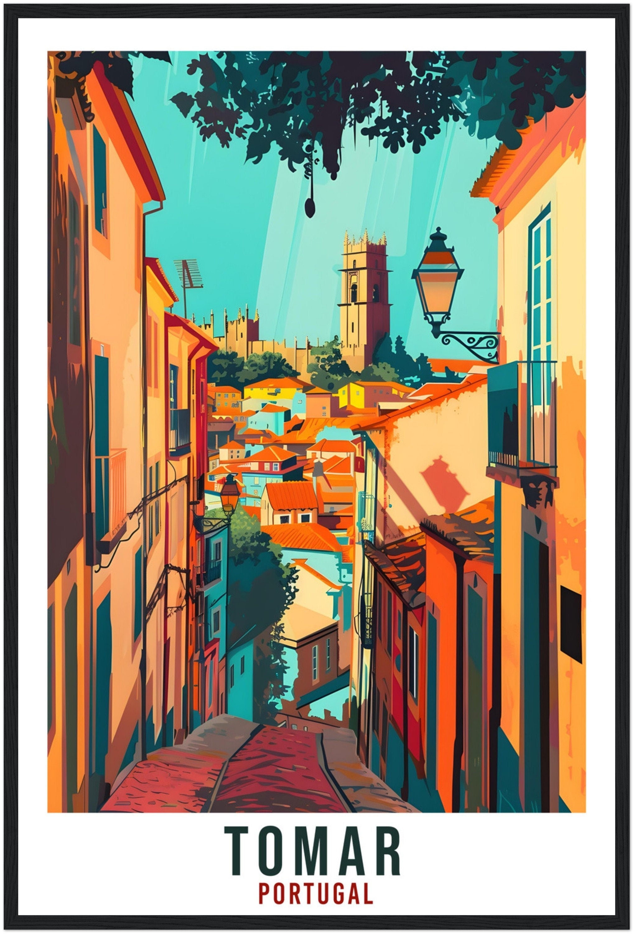 Tomar Travel Print Portugal Wall Art Wall Hanging Home Décor Tomar Gift Portugal Landmark Artwork Gift Tomar Portugal Holiday Travel Poster
