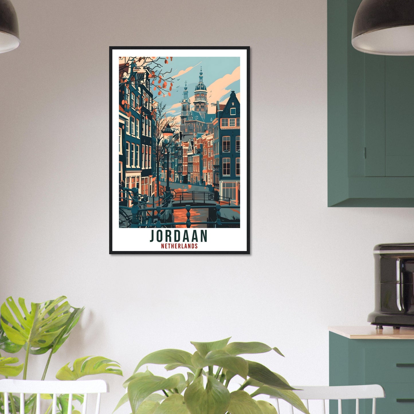 Jordaan Travel Print Amsterdam Holland Wall Art Wall Hanging Home Décor Gift Art Lover Gift Dutch Artwork Gift The Netherlands Travel Poster