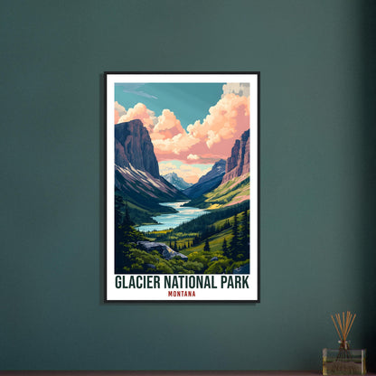 Glacier National Park Montana USA Travel Print Wall Art Wall Hanging Home Décor Montana Gift Travel Art USA Hiking Artwork Travel Poster