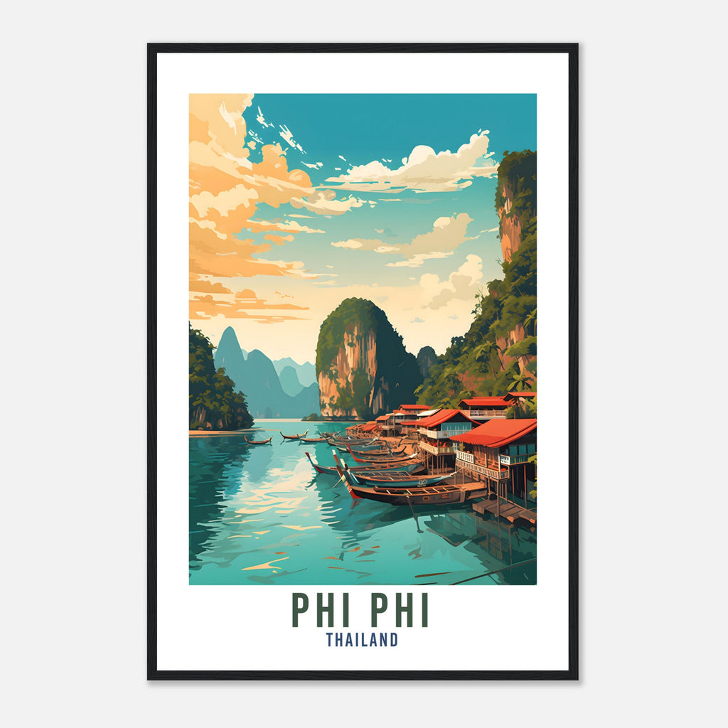 Phi Phi Islands Travel Print Wall Art Phi Phi Wall Hanging Thailand Gift Holiday Print Phi Phi Travel Poster Art Print Thai Islands Print